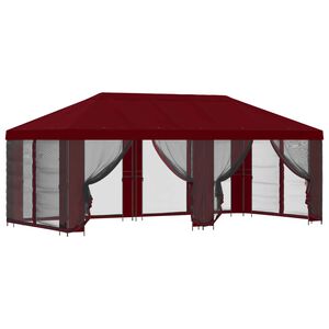 vidaXL Tuin Gazebo met Zijwanden 6 x 3 m Bordeauxrood