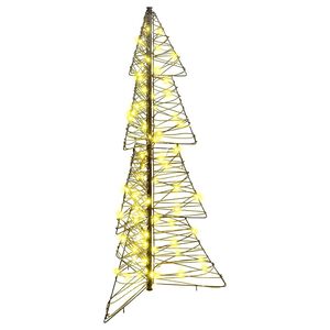 vidaXL Kerstboom met 100 LED Warmwit 120 cm Rattan