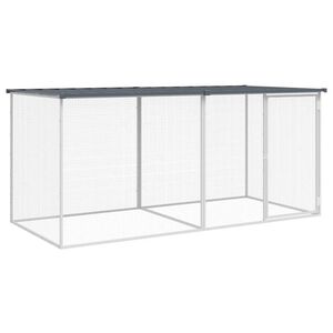 vidaXL Kippenhok met dak antraciet 203x98x90 cm gegalvaniseerd staal