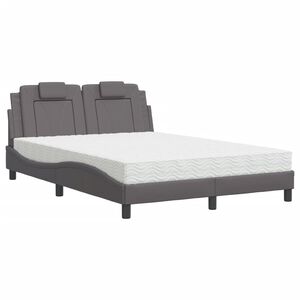 vidaXL Bed "Viana" met matras kunstleer grijs 120x200 cm