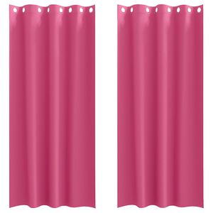 vidaXL Zwart-out Gordijnen met Ringen 2 st Felroze 225 x 140 cm