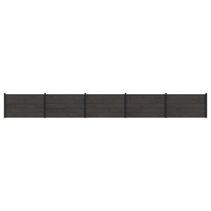 vidaXL Hekpaneel 5 pcs WPC en Aluminium Zwart