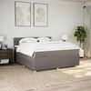 vidaXL Boxspring met matras stof taupe 180x200 cm