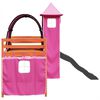 vidaXL Kinderhoogslaper met toren 80x200 cm massief grenenhout roze