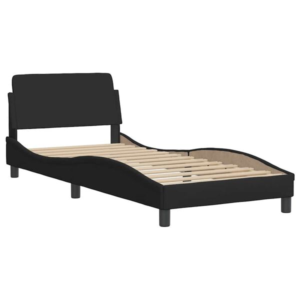 vidaXL Bedframe met hoofdeinde "Dover" 90x200 cm stof zwart