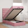 vidaXL Ottoman bed met matrassen 100x200cm fluweel roze