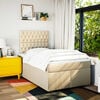 vidaXL Boxspring met matras stof cr&egrave;mekleurig 120x190 cm