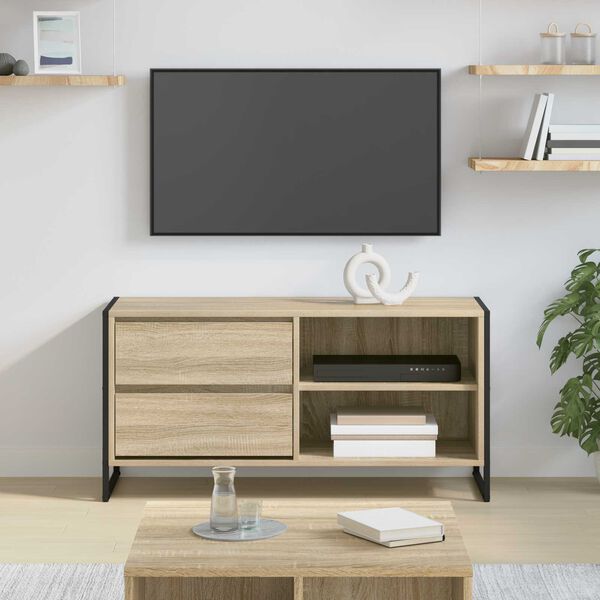 vidaXL TV-kast met lade Sonoma 100 x 36 x 49,5 cm Bewerkt hout