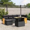 vidaXL 7-delige Loungeset met kussens poly rattan zwart