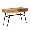 vidaXL Schrijftafel met lades 110x50x76 cm massief mangohout