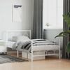 vidaXL Bedframe met hoofd- en voeteneinde metaal wit 100x190 cm