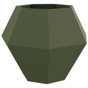 vidaXL Plantenbak Olijfgroen 100 x 100 x 80 cm Staal