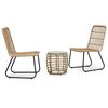 vidaXL 3-delige Bistroset poly rattan eikenkleurig