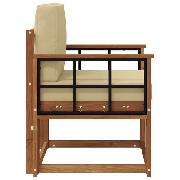 vidaXL Tuinbank Massief Acaciahout en Polyester Naturel