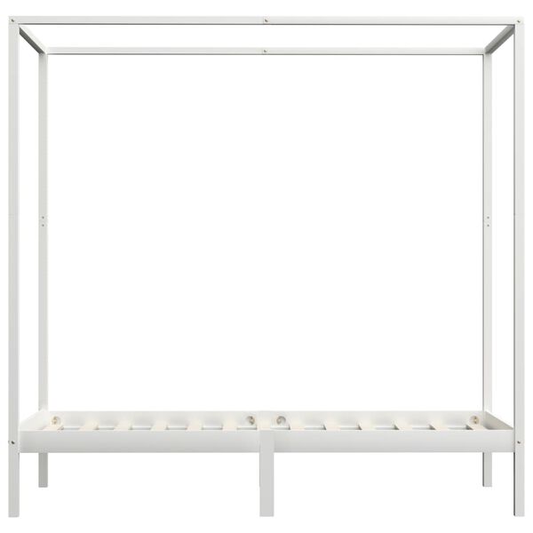 vidaXL Hemelbedframe massief grenenhout wit 100x200 cm