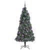 vidaXL Kunstkerstboom met verlichting en ballenset Groen 210 cm PET