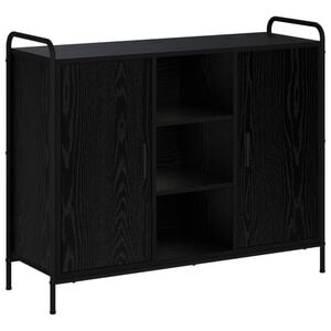 vidaXL Dressoir Zwart eiken 97 x 33 x 81 cm Bewerkt hout