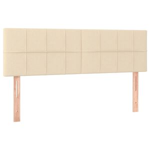 vidaXL Hoofdborden 144x5x78/88 cm stof cr&egrave;mekleurig