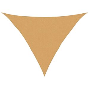 vidaXL Zonnezeil 160 g/m&sup2; driehoekig 2,5x2,5x3,5 m HDPE zandkleurig