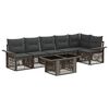 vidaXL Tuinbankenset 7 st Grijs en Donkergrijs poly rattan