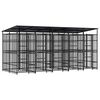 vidaXL Hondenkennel met dak 9,22 m&sup2; staal