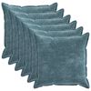 vidaXL Kussensloop 6 st HOUTEN Blauw 70 x 70 cm Chenille Stof