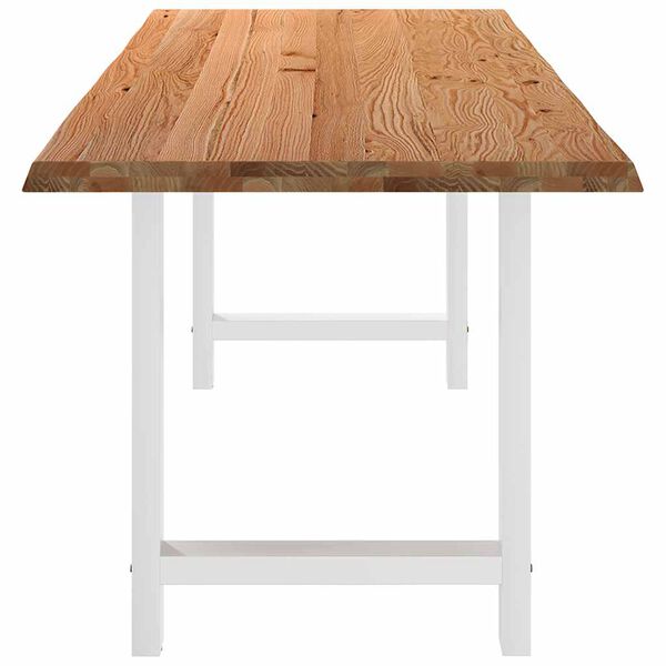 vidaXL Eettafel met natuurlijke rand 240x80x74 cm massief eikenhout