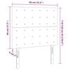vidaXL Hoofdbord LED 90x5x118/128 cm fluweel lichtgrijs