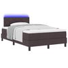 vidaXL Boxspring bed met matras met LED Donkerbruin 120 x 190 cm Stof