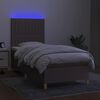vidaXL Boxspring met matras en LED stof taupe 80x200 cm