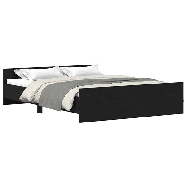 vidaXL Bedframe zonder matras 150x200 cm bewerkt hout zwart eikenkleur