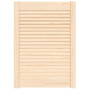 vidaXL Kastdeur met lamellen 69x49,4 cm massief grenenhout