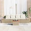 vidaXL Tuin Sofa Set met kussen met opslag 5 pcs Beige Poly riet