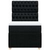 vidaXL Boxspring met matras stof zwart 100x200 cm