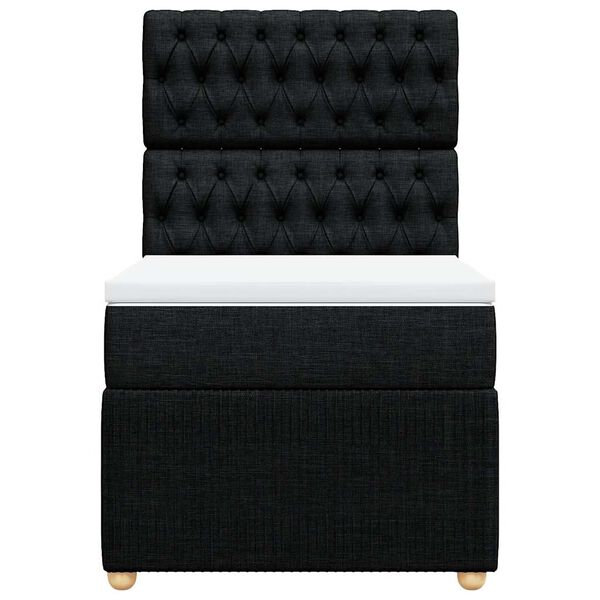 vidaXL Boxspring met matras stof zwart 100x200 cm