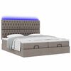 vidaXL Ottoman bed met matrassen en LED's 200x200cm stof taupe