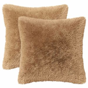 vidaXL Kussen met kussen HEERLEN 2 st Taupe PV Fleece