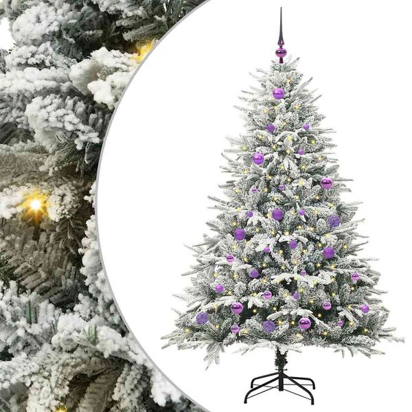 vidaXL Artificial Pre-lit Kerstboom met Ballenset Groen 150 cm