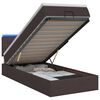 vidaXL Ottoman Bed met Matrassen en LED Donkerbruin 90 x 190 cm Stof