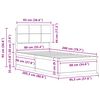 vidaXL Bedframe met Gevoerd Hoofdgedeelte Lichtgrijs 90 x 200 cm