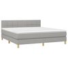 vidaXL Boxspring met matras en LED stof lichtgrijs 180x200 cm