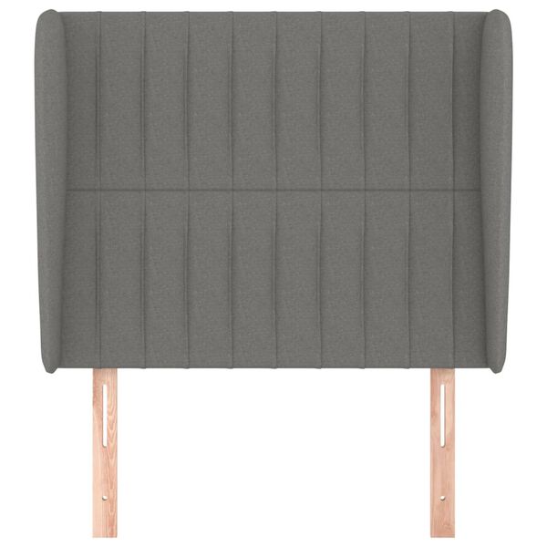 vidaXL Hoofdbord met randen 93x23x118/128 cm stof donkergrijs