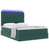 vidaXL Opbergbed met LED met matras Donkergroen 140 x 200 cm Fluweel