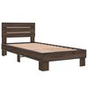 vidaXL Bedframe bewerkt hout en metaal bruin eikenkleurig 90x200 cm
