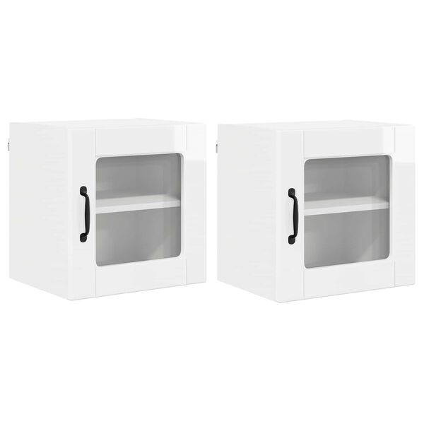 vidaXL Keukenkast 2 pcs Hoogglans wit 40 x 31 x 40 cm Bewerkt hout