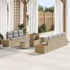 vidaXL Tuin Sofa Set met kussen 10 pcs Beige Poly riet
