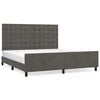 vidaXL Bedframe met hoofdeinde fluweel donkergrijs 180x200 cm