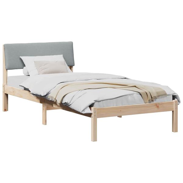vidaXL Bedframe Bruin en lichtgrijs 100 x 200 cm Massief grenenhout