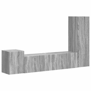 vidaXL Tv-meubelset Wandgemonteerd 4 pcs Grijs Sonoma Bewerkt hout