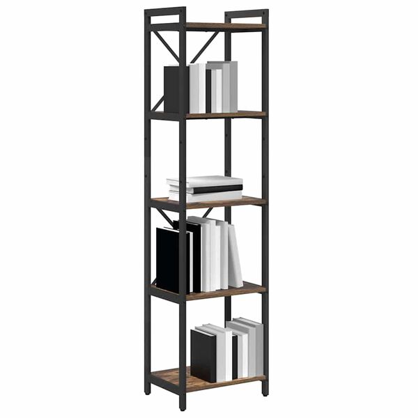 vidaXL Boekenkast Gerookt eiken 40 x 30 x 155 cm Bewerkt hout